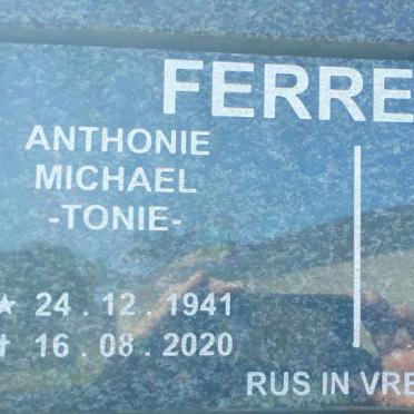 FERREIRA Antonie Michael 1941-2020 &amp; Elizabeth Catherina COETZEE