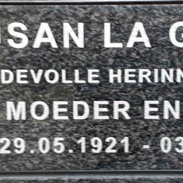 GRANGE Susan, la 1921-2014