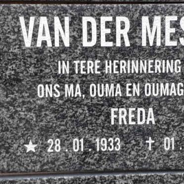 MESCHT Freda, van der 1933-2004