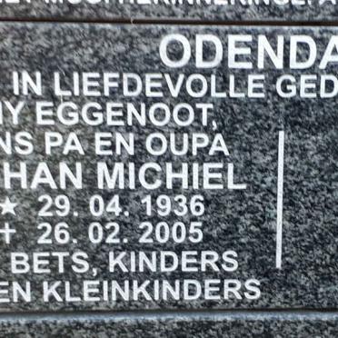 ODENDAAL Johan Michiel 1936-2005