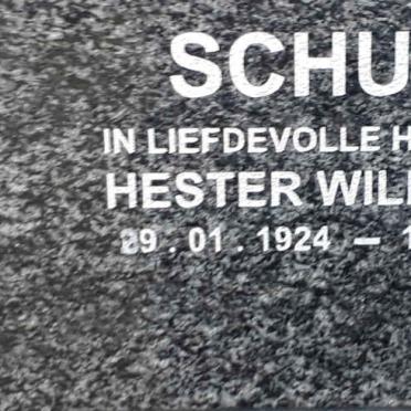 SCHULTZ Hester Wilhelmina 1924-2014