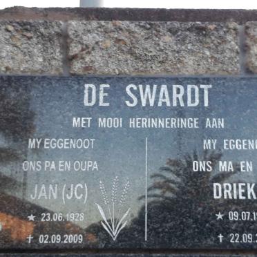 SWARDT J.C., de 1928-2009 &amp; Driekie 1928-2001