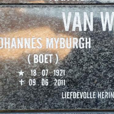 WYK Johannes Myburgh, van 1921-2011 &amp; Anna Maria BURGER 1924-1997