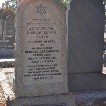 ABRAMOWITZ Rebecca -1951