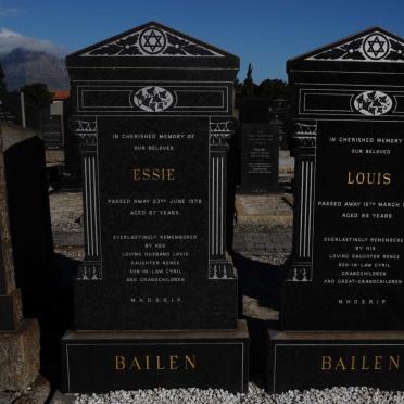 BAILEN Louis -1982 &amp; Essie -1978