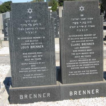 BRENNER Louis -1976 &amp; Claire MARSDEN -1959