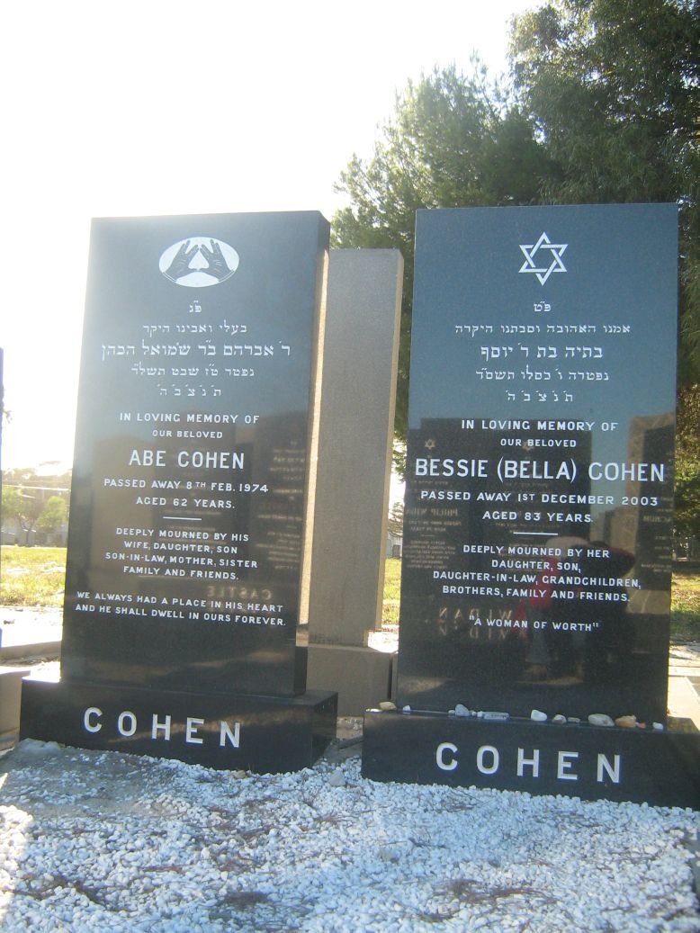 COHEN Abe -1974 &amp; Bessie -2003
