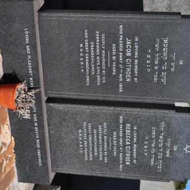 CITROEN Jacob -1958 &amp; Rebecca -1962