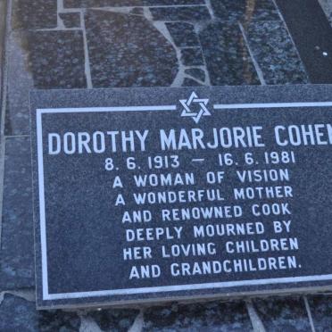 COHEN Dorothy Marjorie 1913-1981