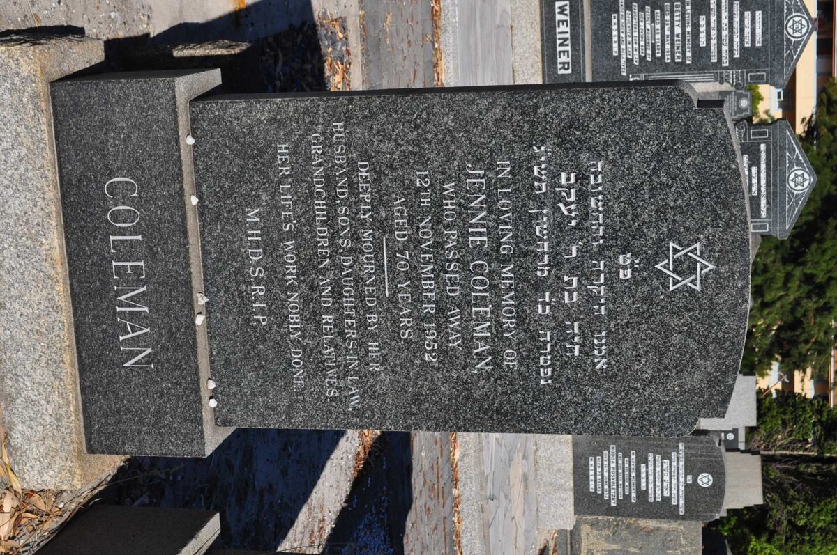 COLEMAN Jennie -1952