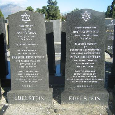 EDELSTEIN Samuel -1967 &amp; Rosa -1985