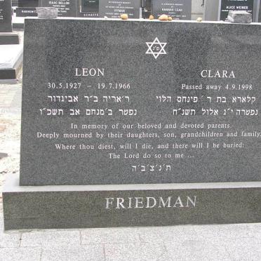 FRIEDMAN Leon 1927-1966 &amp; Clara -1998