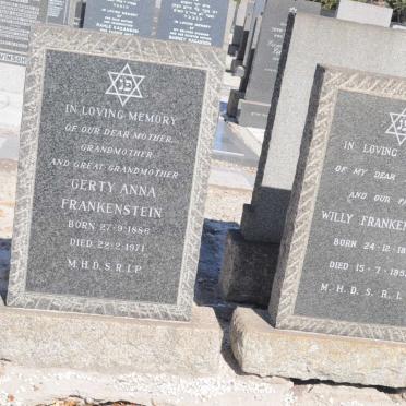 FRANKENSTEIN Willy 1872-1959 &amp; Gerty Anna 1886-1971