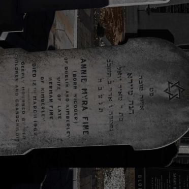 FINE Annie Myra nee WIGODER -1962