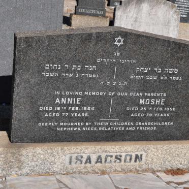 ISAACSON Moshe -1952 &amp; Annie -1964