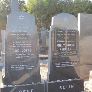 JOFFE Joe -1971 :: SOLIN Milly nee JOFFE -1984