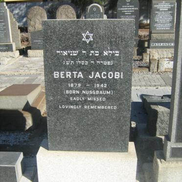 JACOBI Berta nee NUSSBAUM 1879-1942