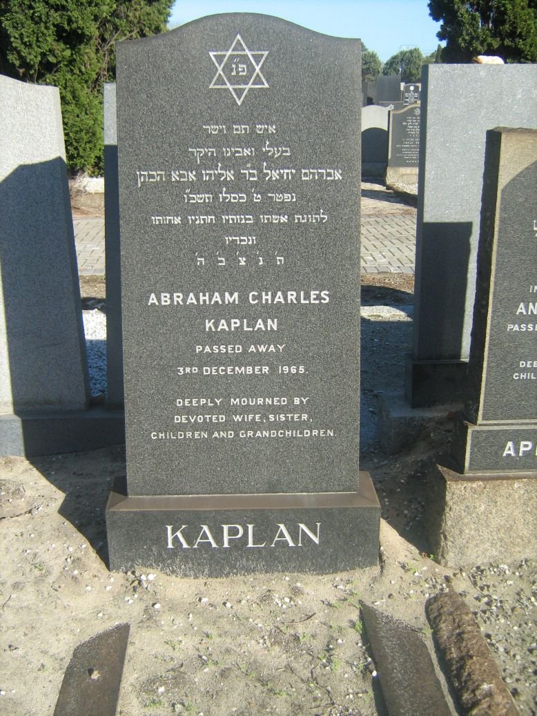 KAPLAN Abraham Charles -1965