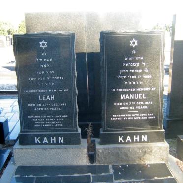 KAHN Manuel -1973 &amp; Leah -1999