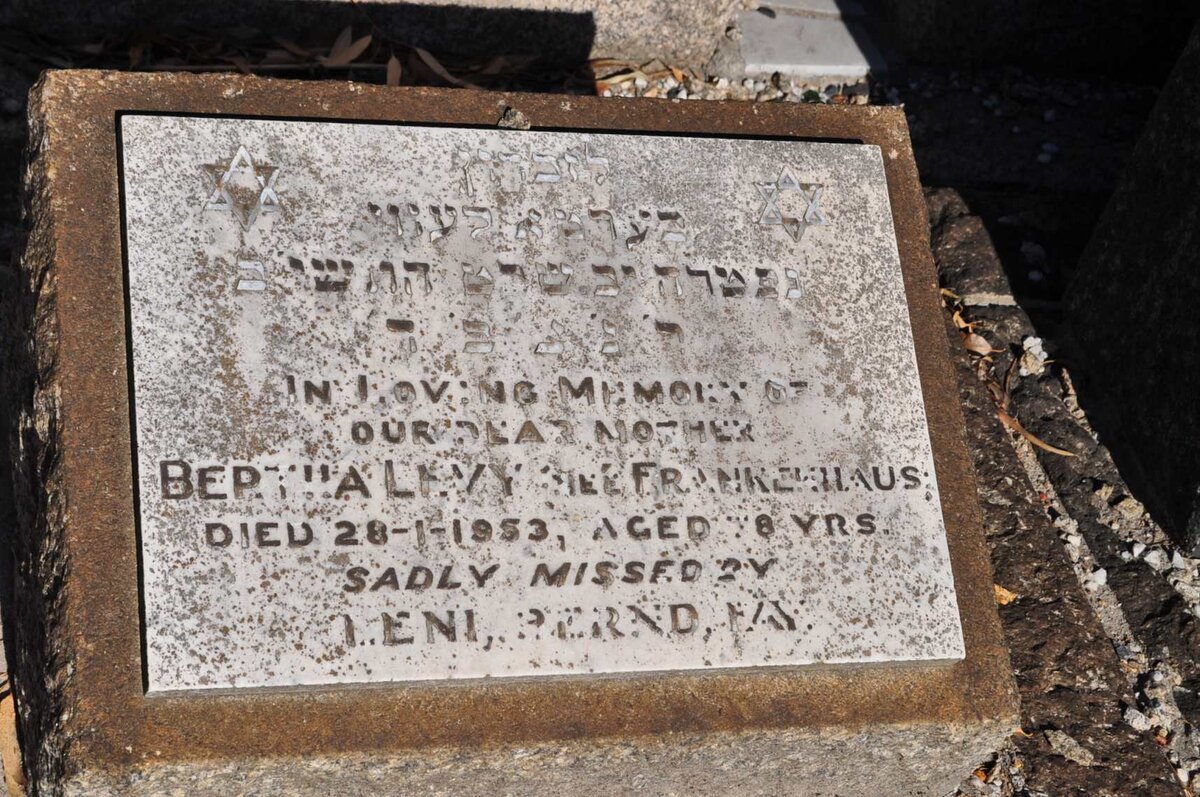 LEVY Bertha nee FRANKENHAUS -1953