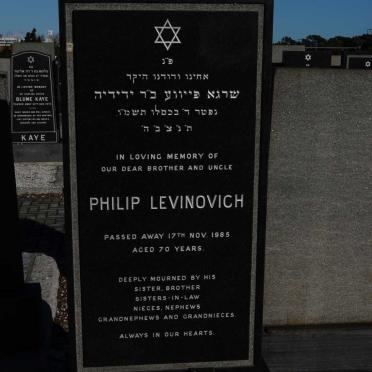 LEVINOVICH Philip -1985