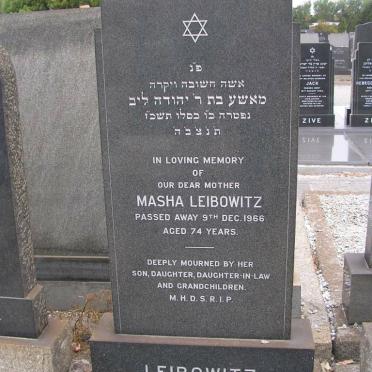 LEIBOWITZ Masha -1966