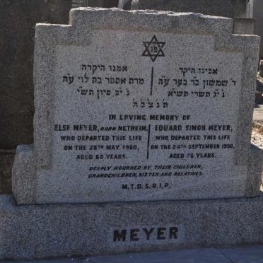 MEYER Eduard Simon -1950 &amp; Else NETHEIM -1950