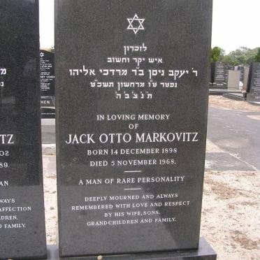 MARKOVITZ Jack Otto 1898-1968 &amp; Lena 1902-1989
