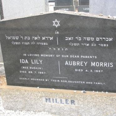 MILLER Aubrey Morris -1967 &amp; Ida Lily RUSKIN -1967
