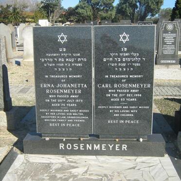 ROSENMEYER Carl -1956 &amp; Erna Johanetta -1979