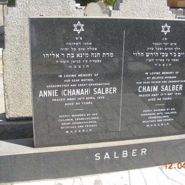 SALBER Chaim -1946 &amp; Annie CHANAH -1985