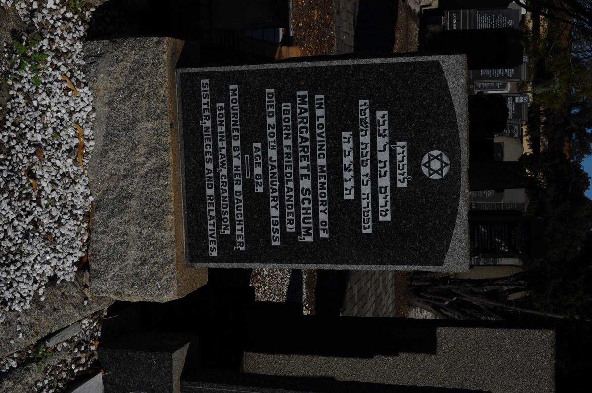 SCHUM Margarete nee FRIEDLANDER -1955