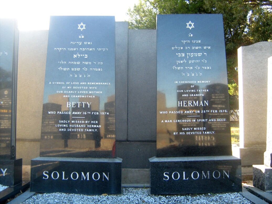 SOLOMON Herman -1976 &amp; Betty -1974