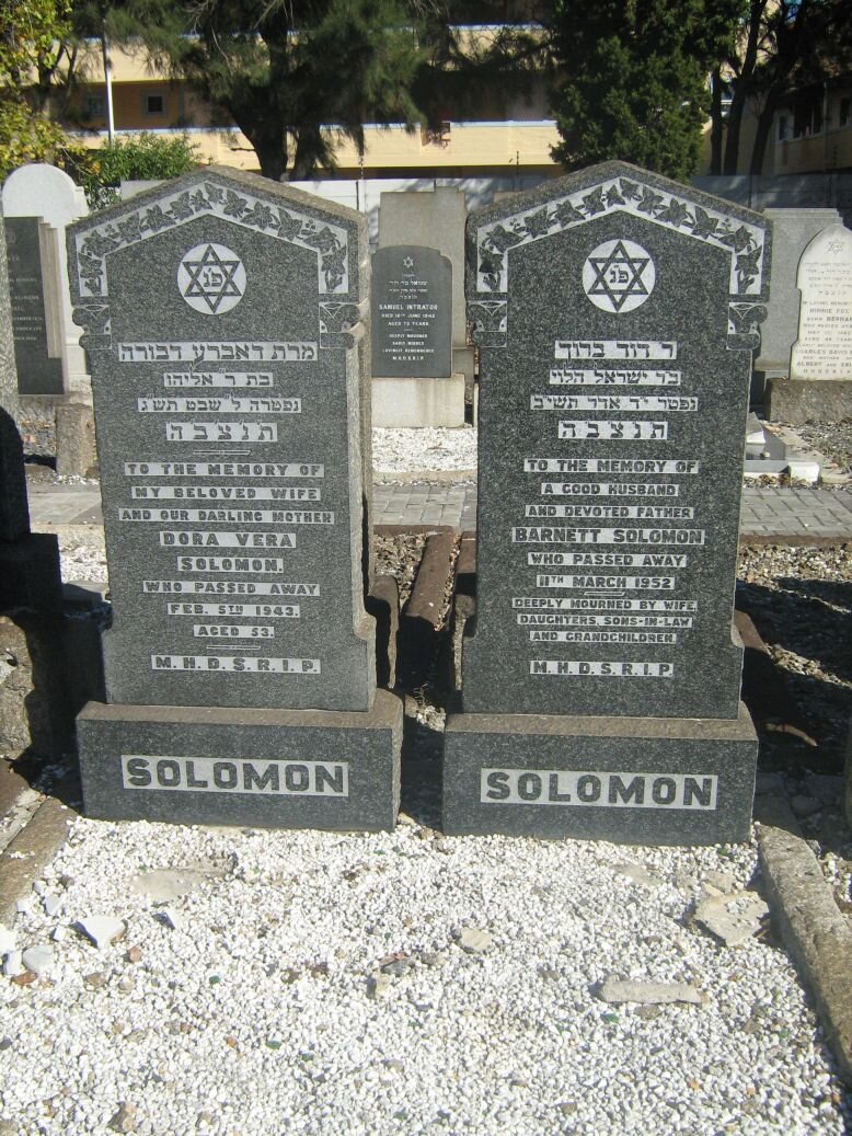 SOLOMON Barnett -1952 &amp; Dora Vera -1943