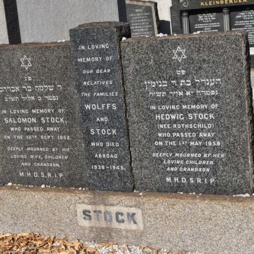 STOCK Salomon -1952 &amp; Hedwig ROTHSCHILD -1958 