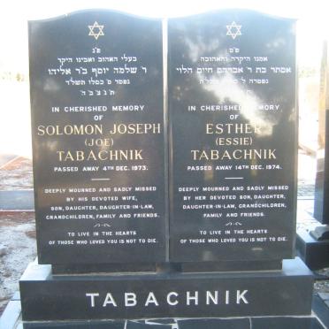 TABACHNIK Solomon Joseph -1973 &amp; Esther -1974