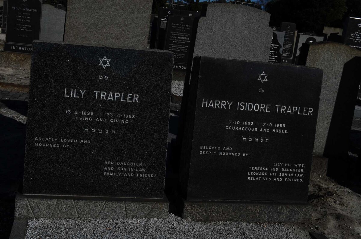 TRAPLER Harry Isidore 1892-1969 &amp; Lily 1898-1983