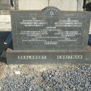 ZASLANSKY Pesia Leah -1945 :: CHAITMAN Esther -1946