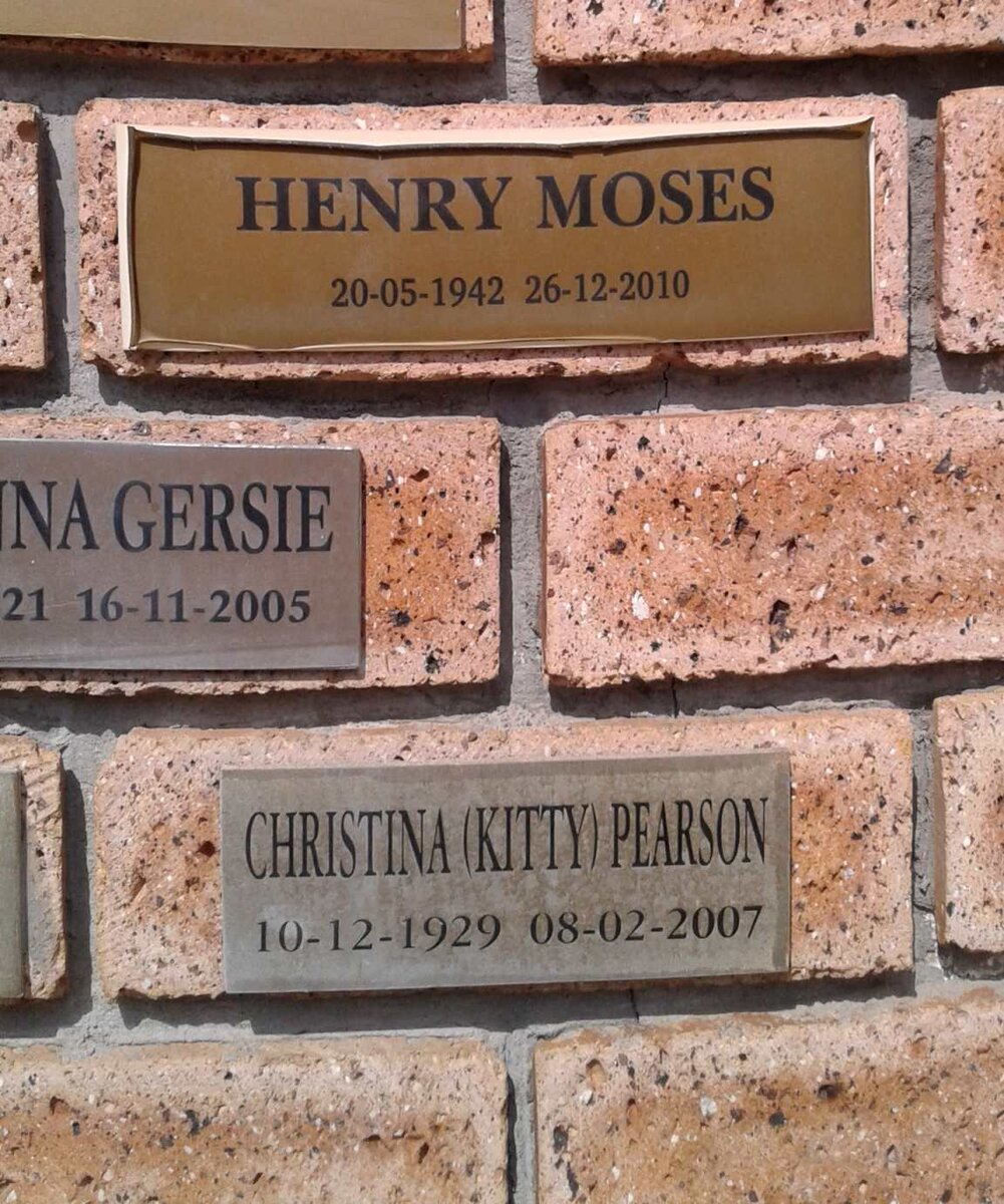 MOSES Henry 1942-2010 :: PEARSON Christina 1929-2004