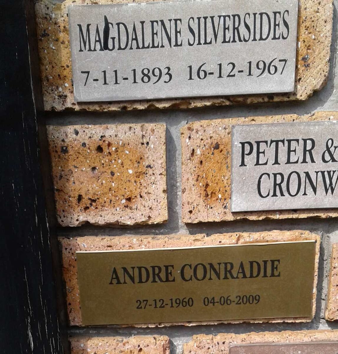 SILVERSIDES Magdalene 1893-1967 :: CONRADIE Andre 1960-2009