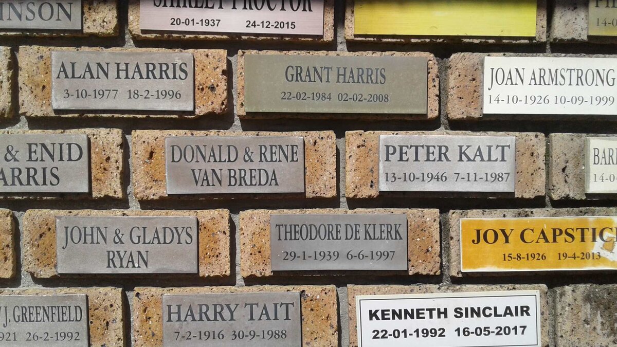 HARRIS :: ARMSTRONG :: VAN BREDA :: KALT :: RYAN :: DE KLERK