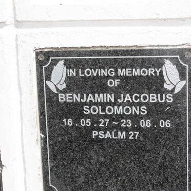 SOLOMONS Benjamin Jacobus 1927-2006 [23-06]