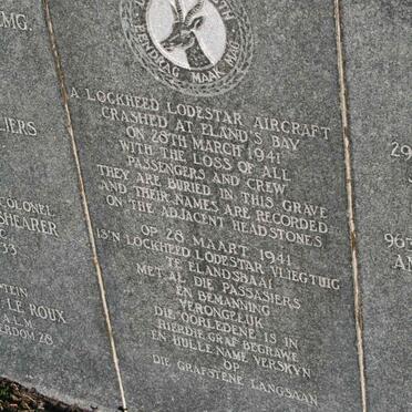 3. Commemorative Headstone for Lockheed Lodestar Fatalities