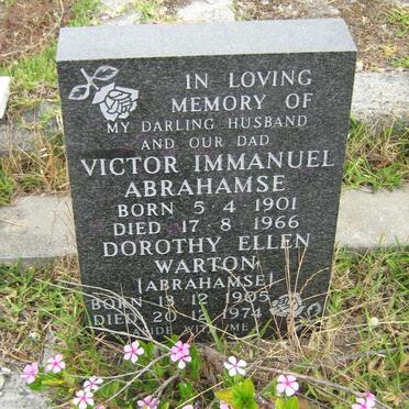 ABRAHAMSE Victor Immanuel 1901-1966 &amp; Dorothy Ellen WARTON 1905-1974