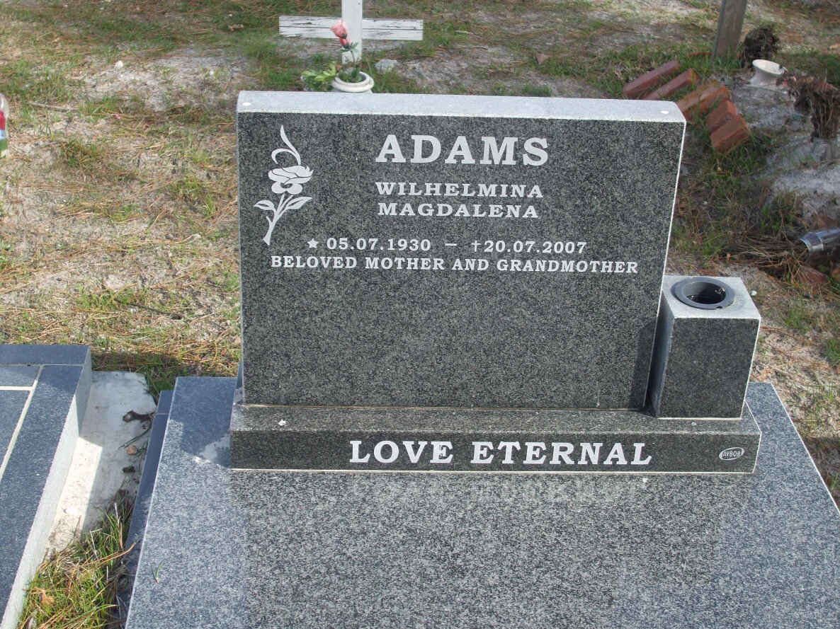 ADAMS Wilhelmina Magdalena 1930-2007
