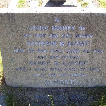 ALPORT Harry R. -195? &amp; Katherine M. -1944