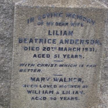 ANDERSON Lilian Beatrice -1931 :: WALKER Mary