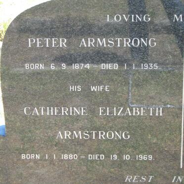 ARMSTRONG Peter 1874-1935 &amp; Catherine Elizabeth 1880-1969