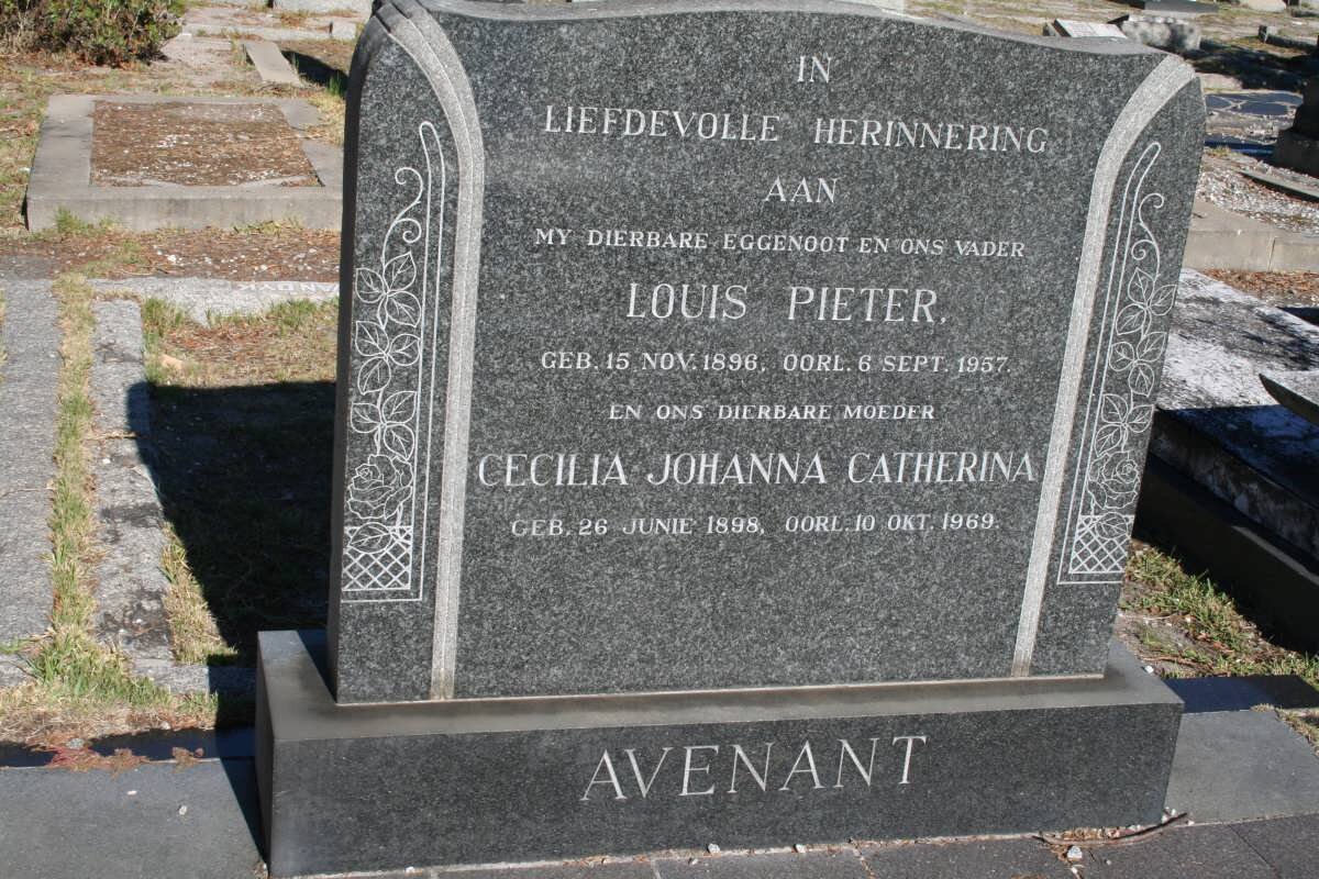 AVENANT Louis Pieter 1896-1957 &amp; Cecilia Johanna Catherina 1898-1969