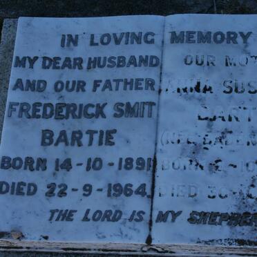 BARTIE Frederick Smit 1891-1964 &amp; Anna Susanna BADENHORST 1894-1995